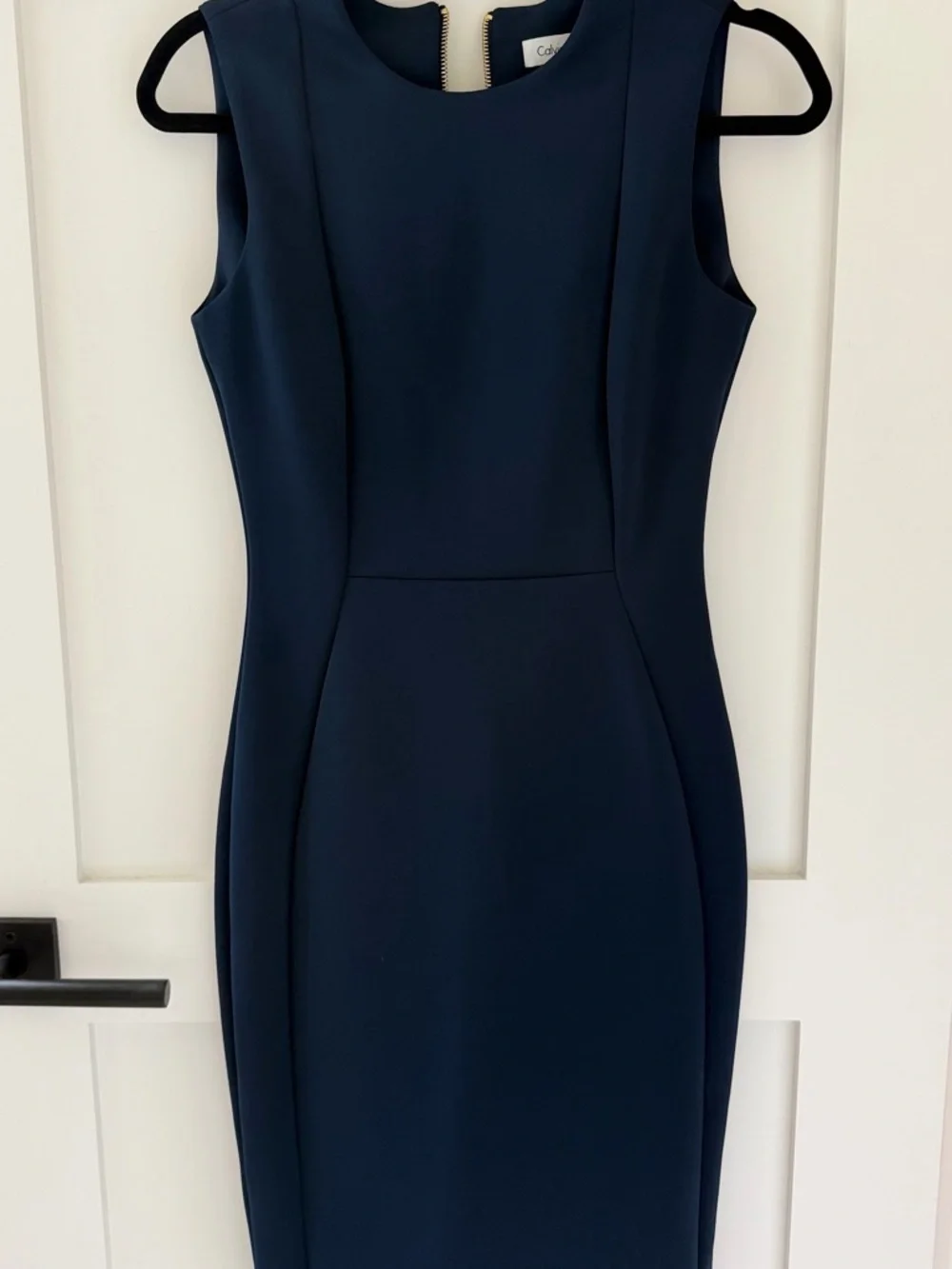 Calvin Klein Dark Navy Midi Sheath Dress - Picture 1 of 3